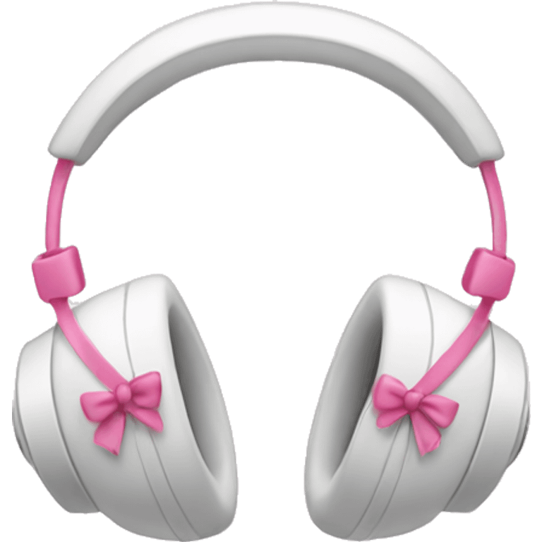 White  headphones with a pink bow emoji