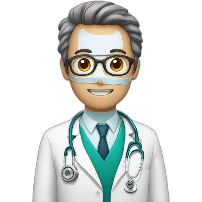 Doctor with skeleton in the background emoji