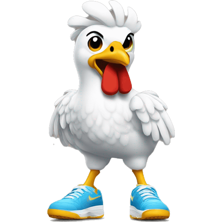 un pollo con tenis nike emoji