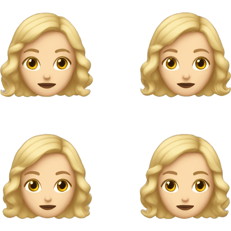 Blonde white girl with short wavy bob and attitude emoji