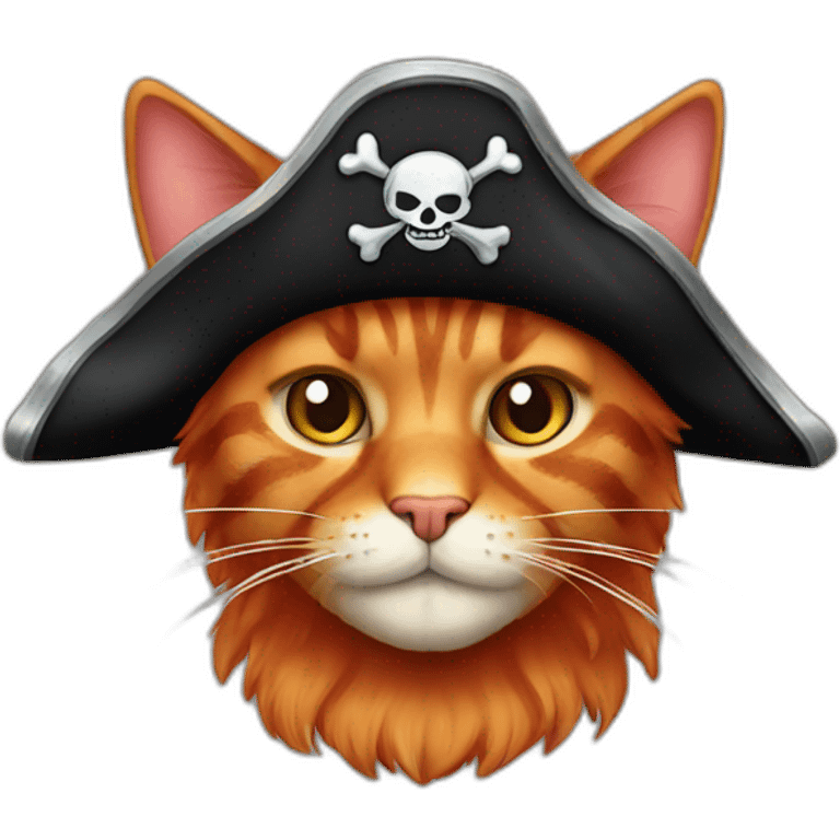 A pirate red cat emoji