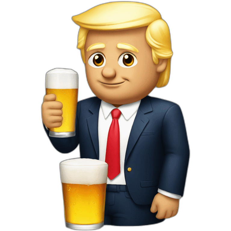 Trump drink a beer emoji