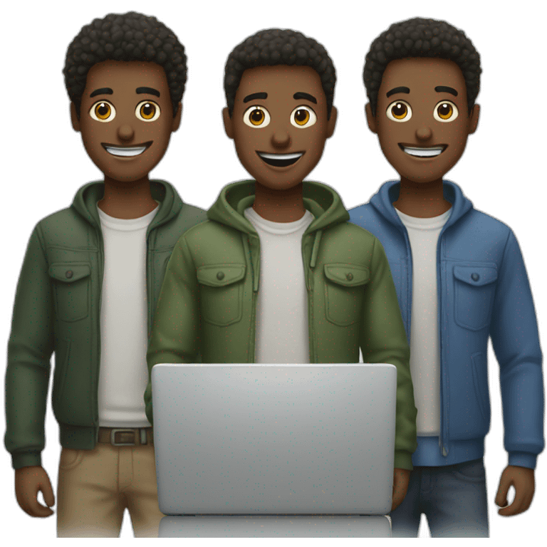 three dudes with laptops emoji