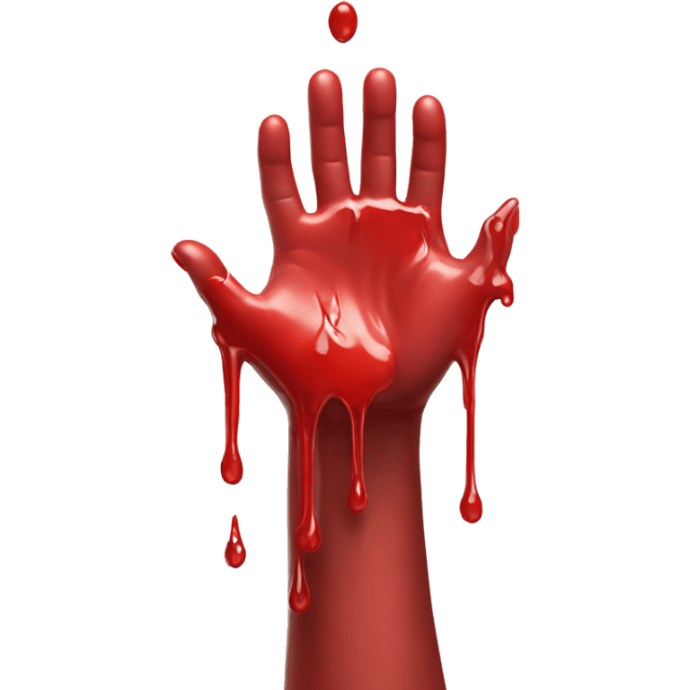 red color dripping from human hand emoji