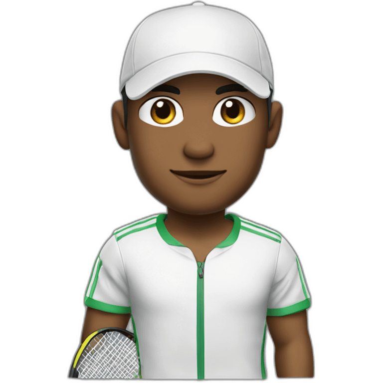 Miguel Galmes Schwarz in tennis outfit with white cap and tennisraquet emoji