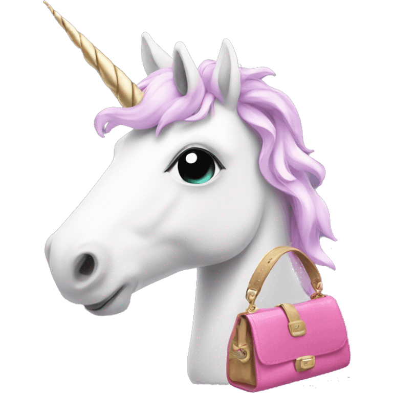 unicorn with a purse on  emoji