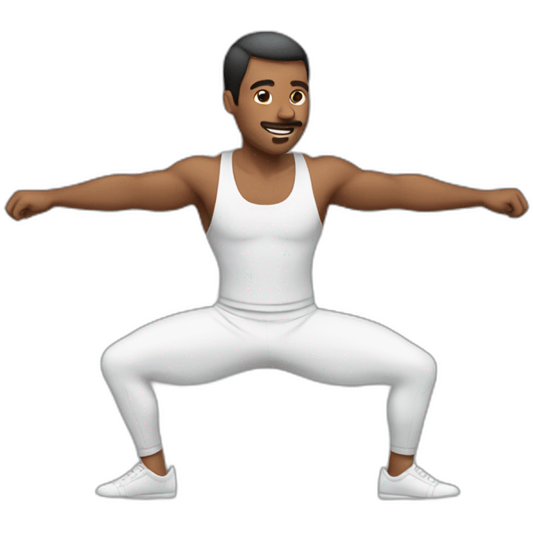 men doing stretch emoji