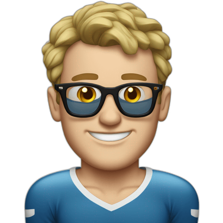 Jonathan Toews wearing glasses as beach bum emoji