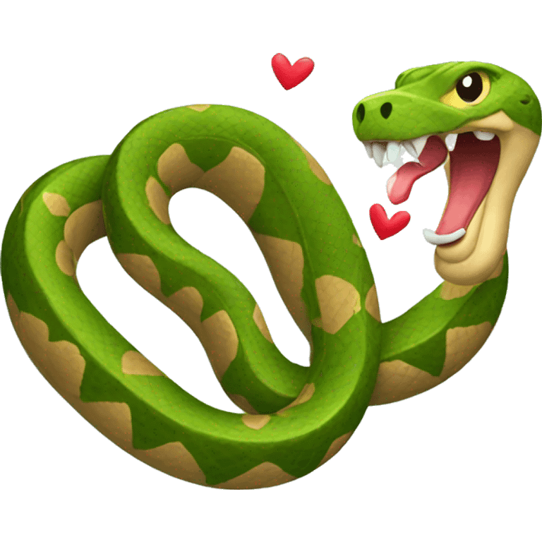 Snake with hearts emoji