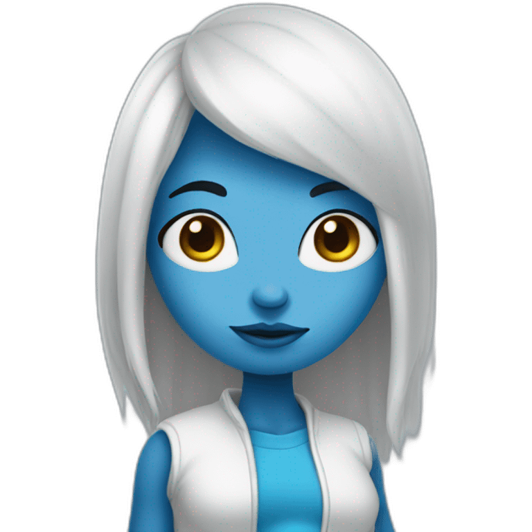 girl with blue skin like smurf emoji