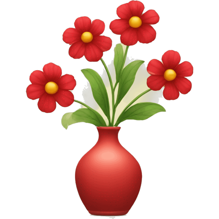 Three red flowers in a vase emoji