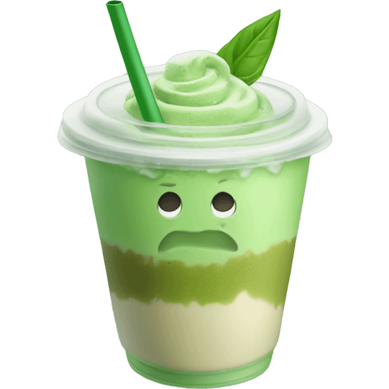 iced matcha latte with lid emoji