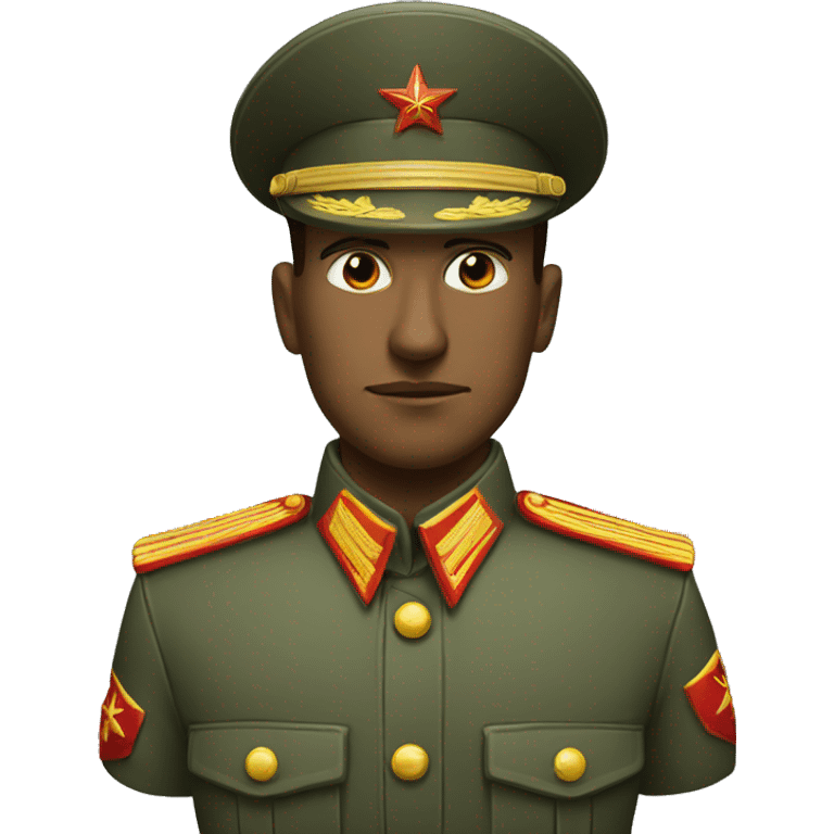 ussr soldier serious with military takes emoji