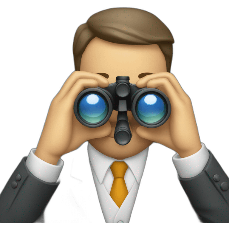 man in suit looking through binoculars emoji