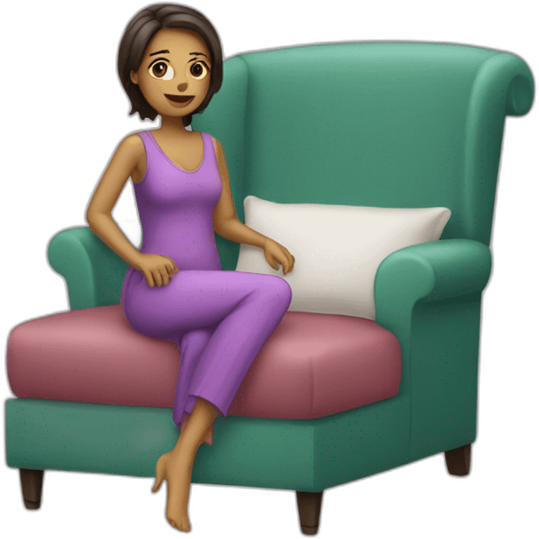 Femmes sur une chaise debout emoji