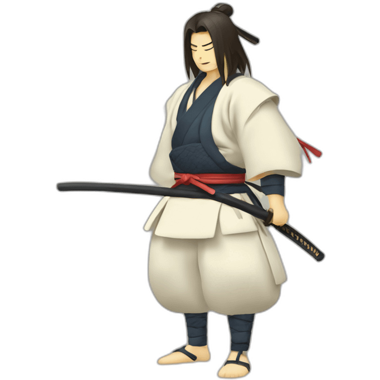 Samurai in seiza posture emoji