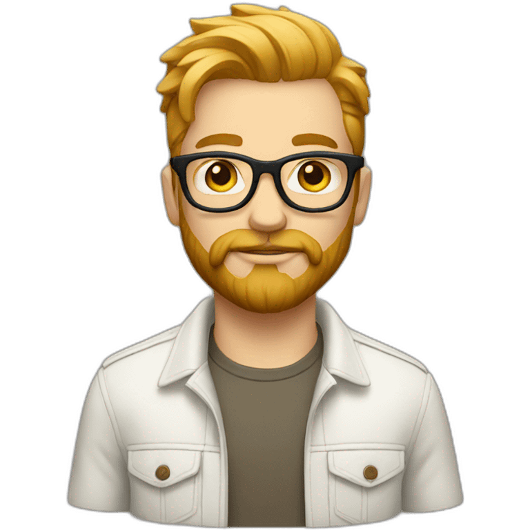 White hipster emoji