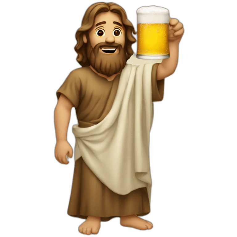 Jesus driking a beer emoji