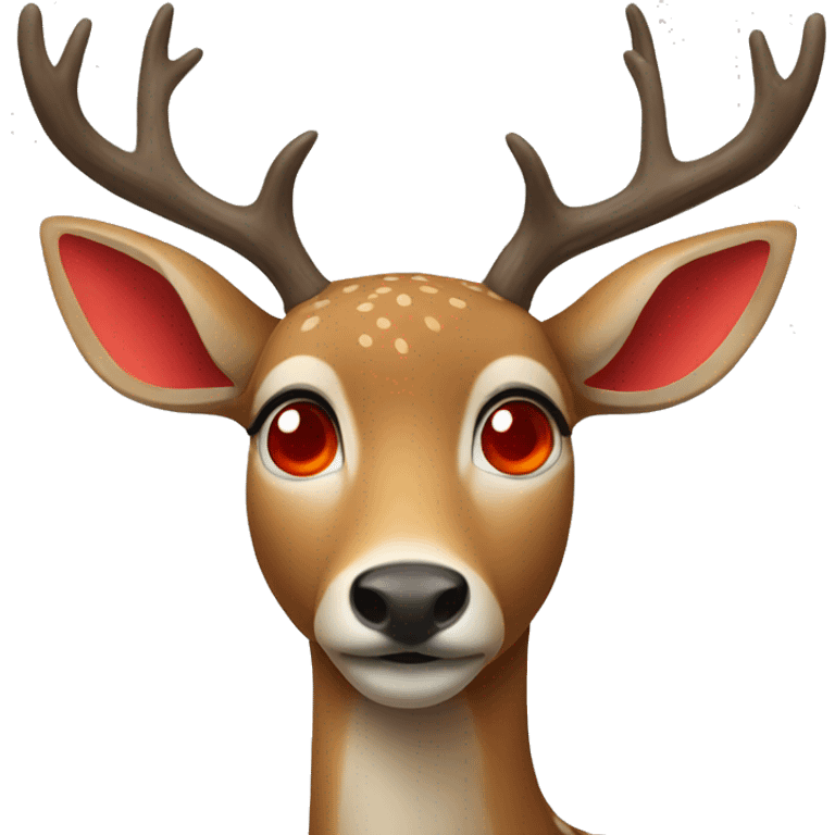 deer with a red nose emoji