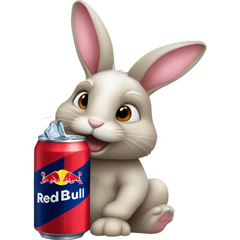 Bunny drinking red bull emoji