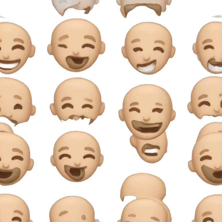 happy bald man with beard and smile emoji