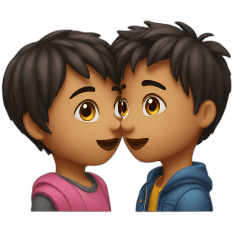 Girl kiss boy emoji