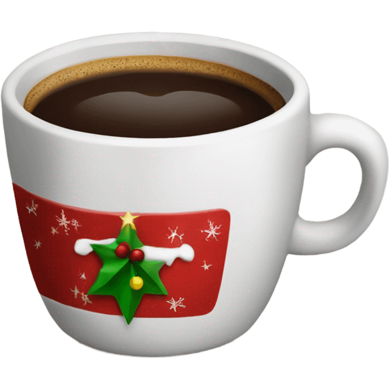 A Christmas cup of coffee emoji