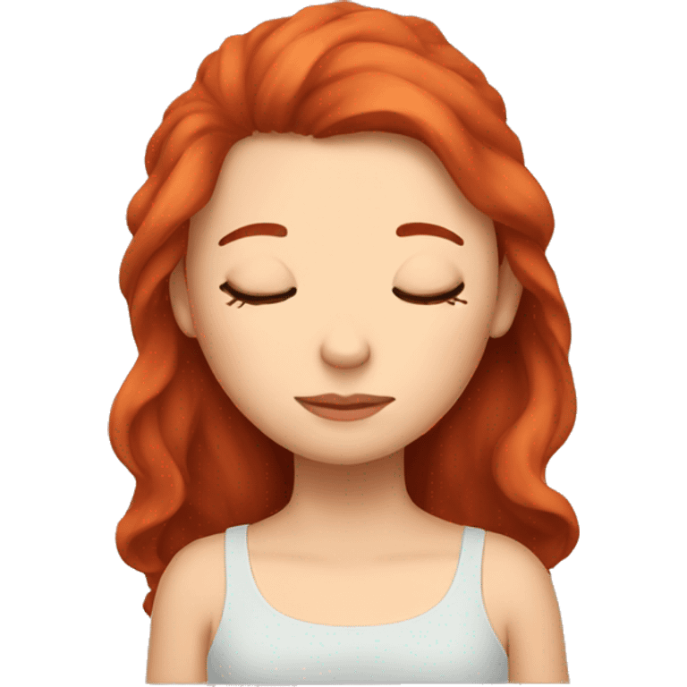 Girl sleeping, whit red hair emoji