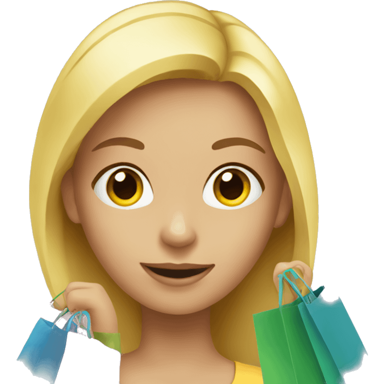 blond girl with shopping bags  emoji