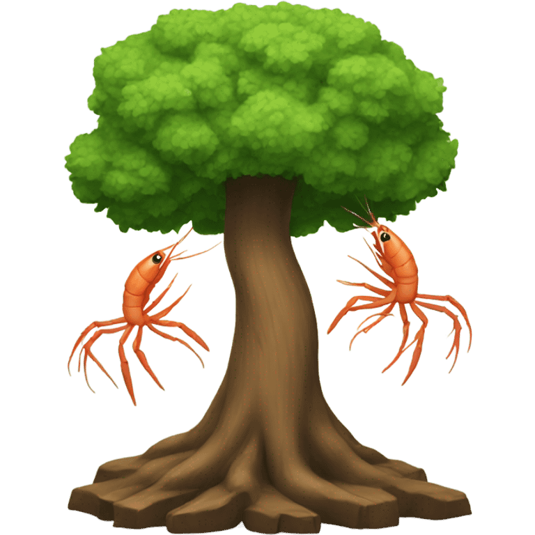 Tree with shrimp  emoji