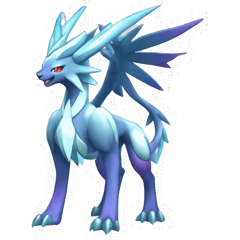  cool edgy shiny colorful godly ethereal Suicune-Dialga-Fakemon full body emoji