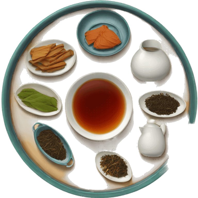 chinese tray with tea emoji