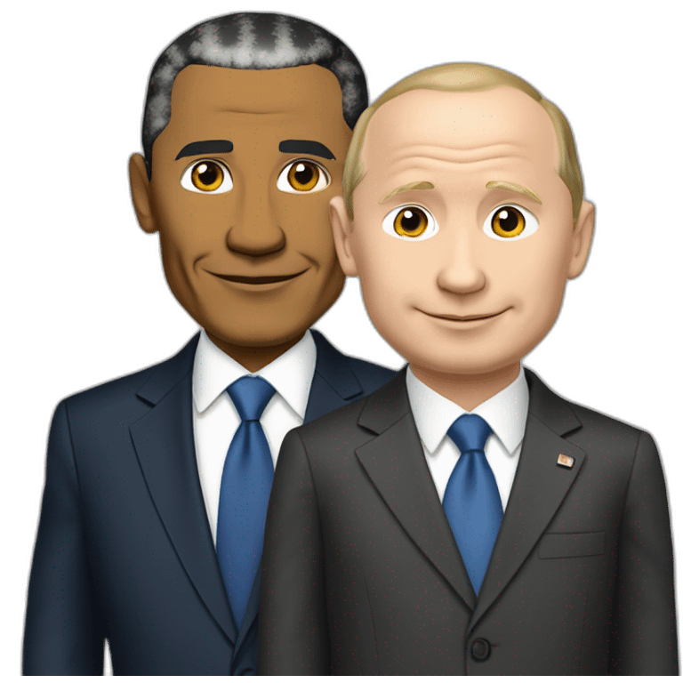 Putin și Obama în costum de Moș Crăciun  emoji