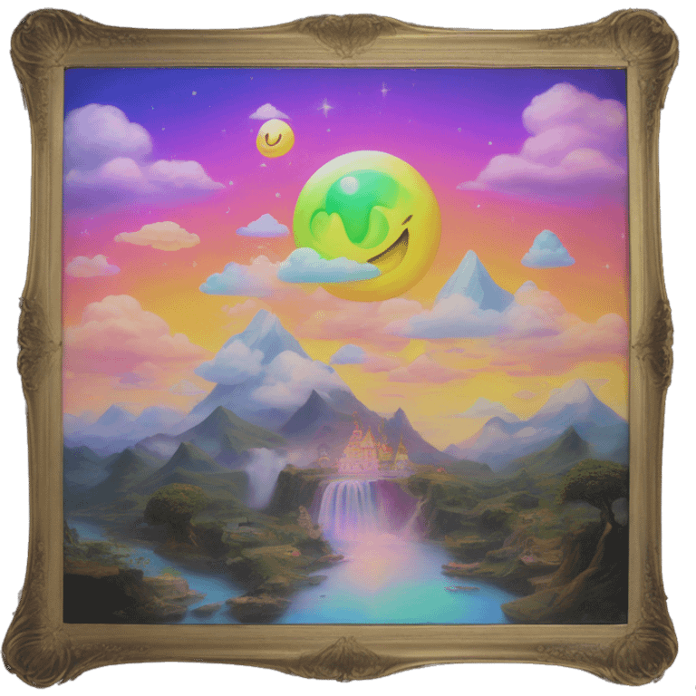 dreamland picture painting holographic in frame  emoji