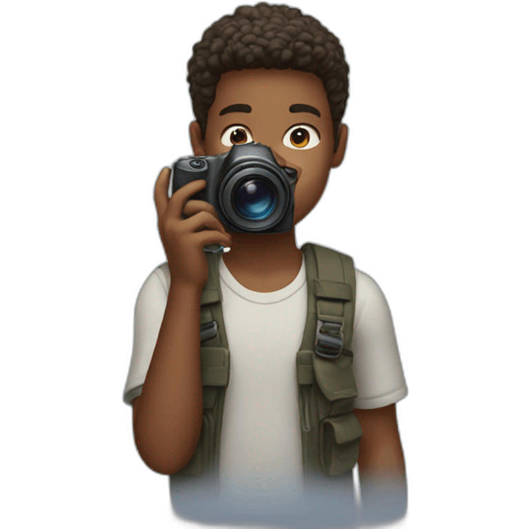 boy is shooting a photo emoji