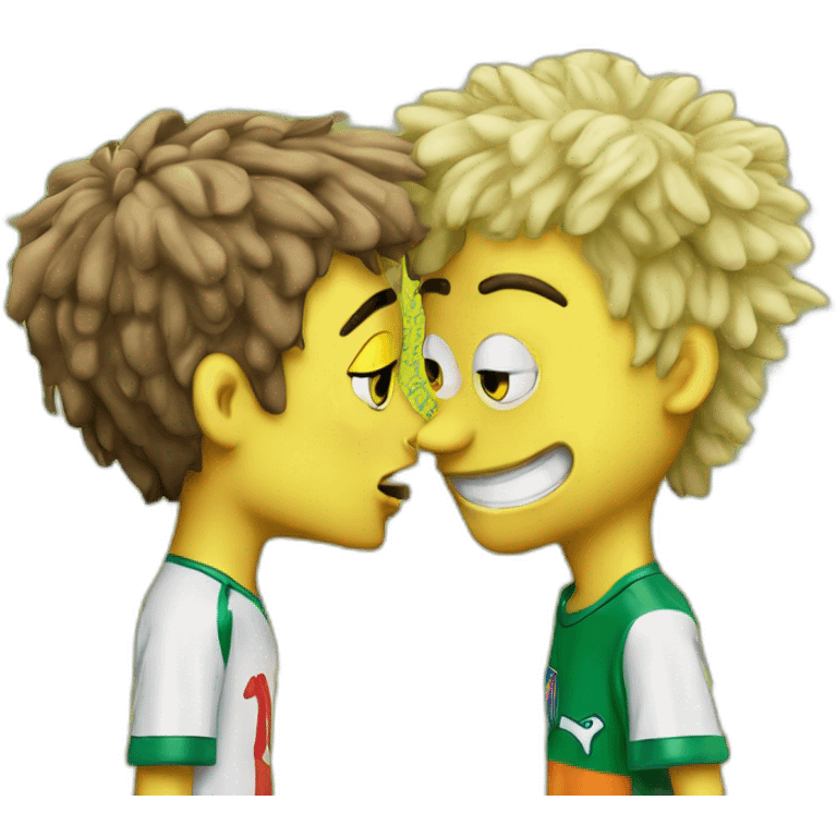 neymar jr kissing spongebob cartoon emoji