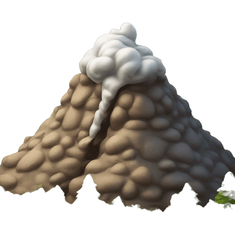 a poop on a mountain hill emoji