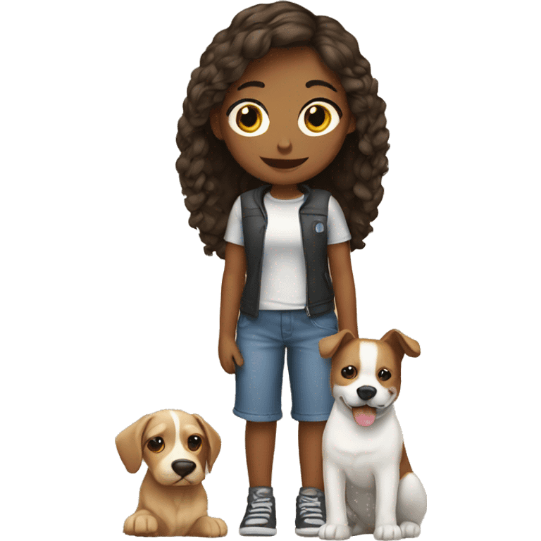 Girl with dog  emoji