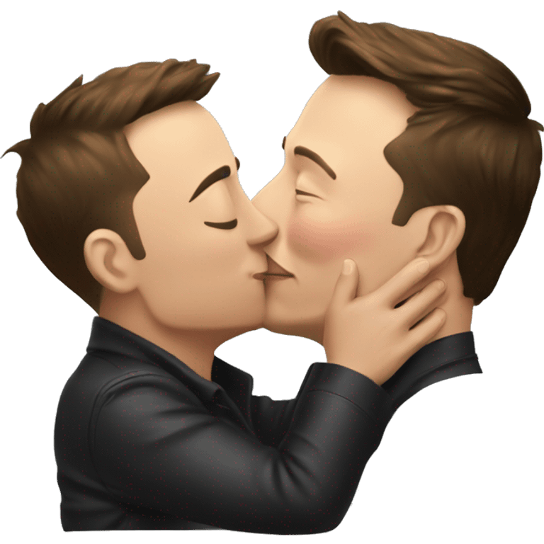 Elon Musk kissing Elon musk emoji