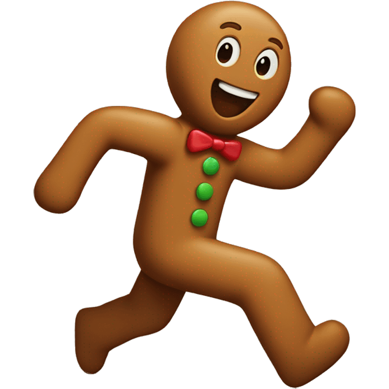 Gingerbread man running away emoji