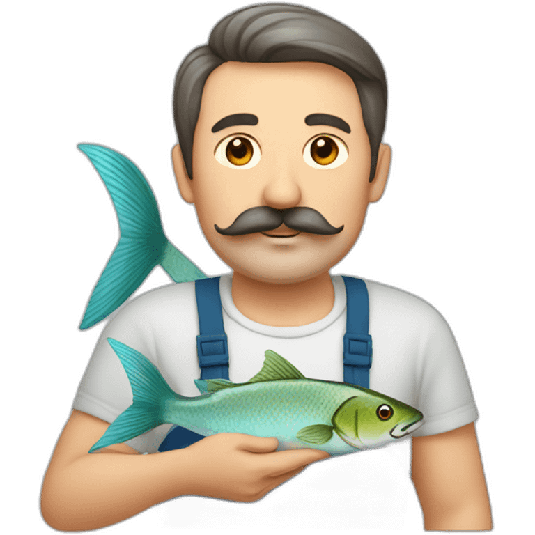 russian moustache husband with fish emoji