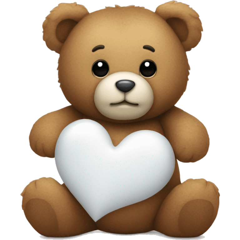 Teddy bear with a white heart emoji