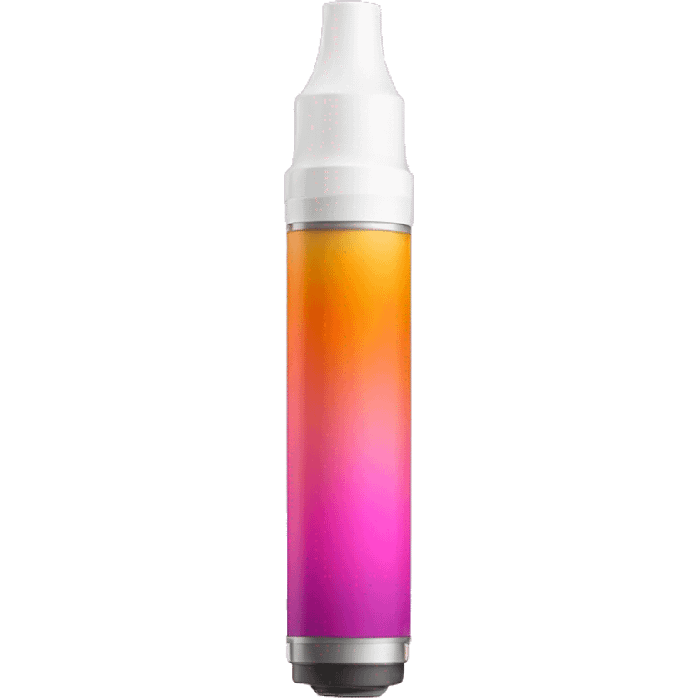 Pink and orange gradient vape with white tip emoji