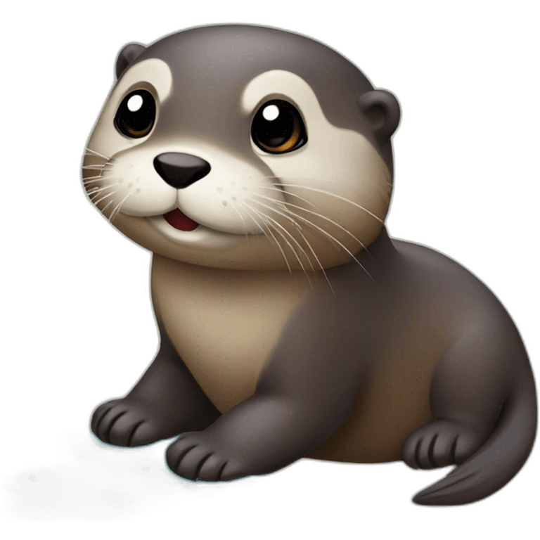 otter cute with helo emoji