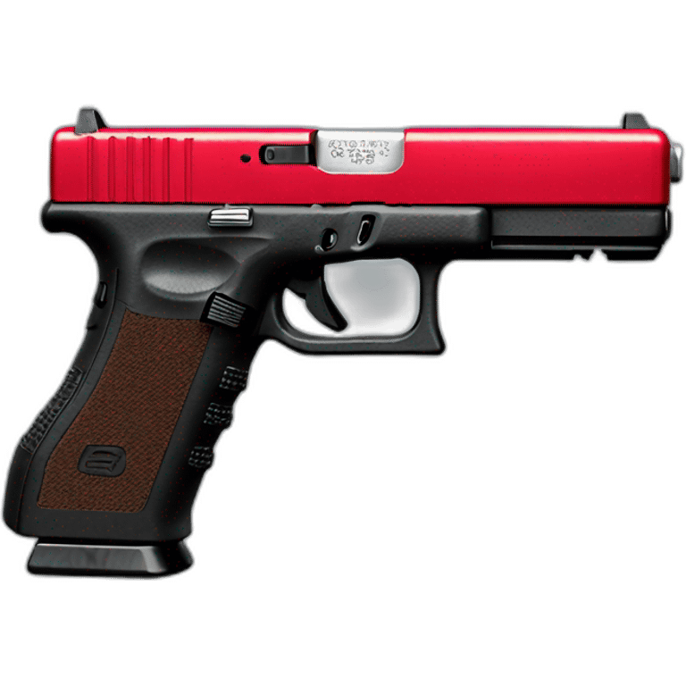 Glock 17 pistol with extended magazine and red bean emoji