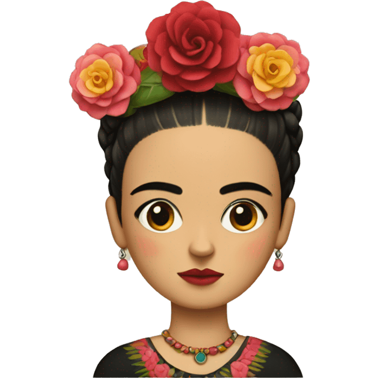 body frida kahlo kid with paintbrush emoji