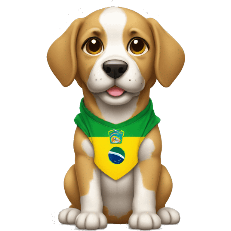 Cachorro com a camisa do Brasil emoji