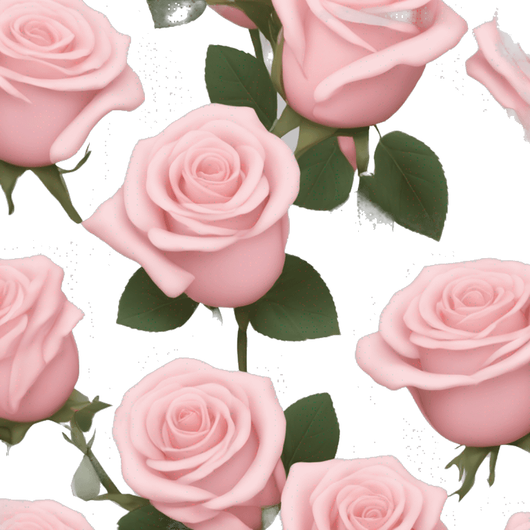 Blush and pastel pink roses in glass vase emoji