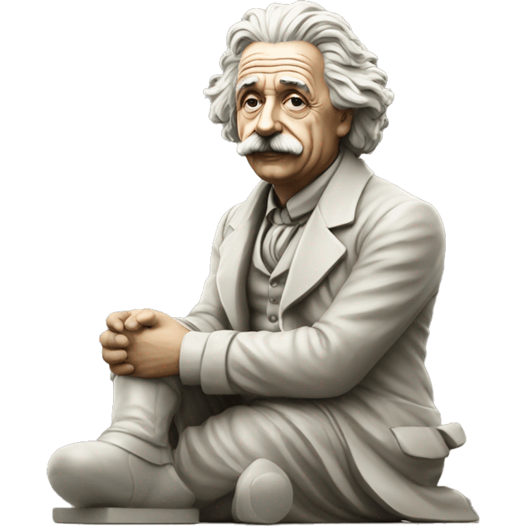 sitting philosopher-statue as albert einstein emoji