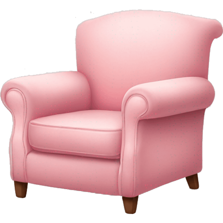 realistic pastel pink armchair with blanket emoji